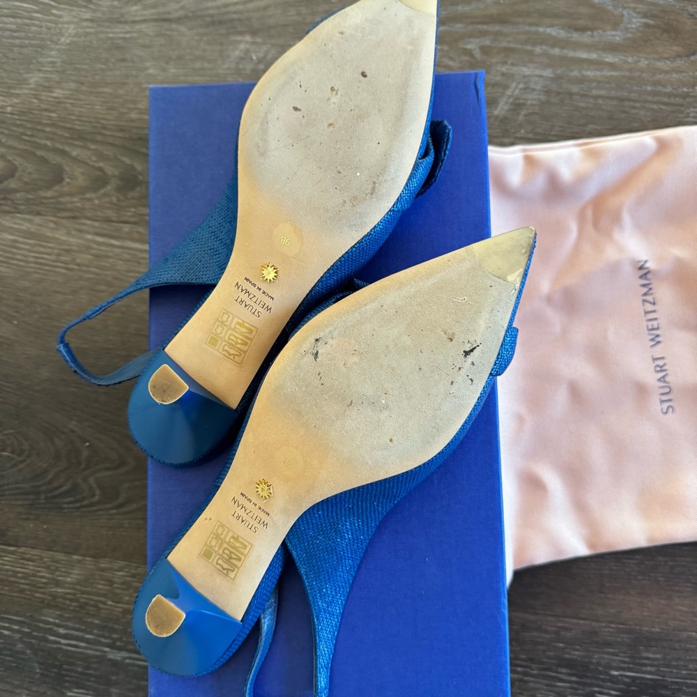 Blue Stewart Weitzman Slingback Heels - Picture 6 of 8